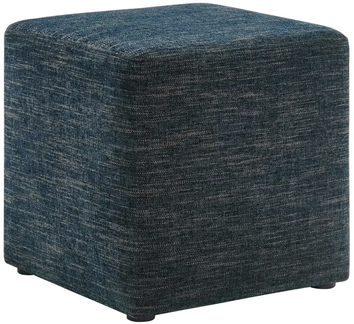 Callum 17" Square Woven Heathered Fabric Upholstered Ottoman by Modway Heathered Weave Azure