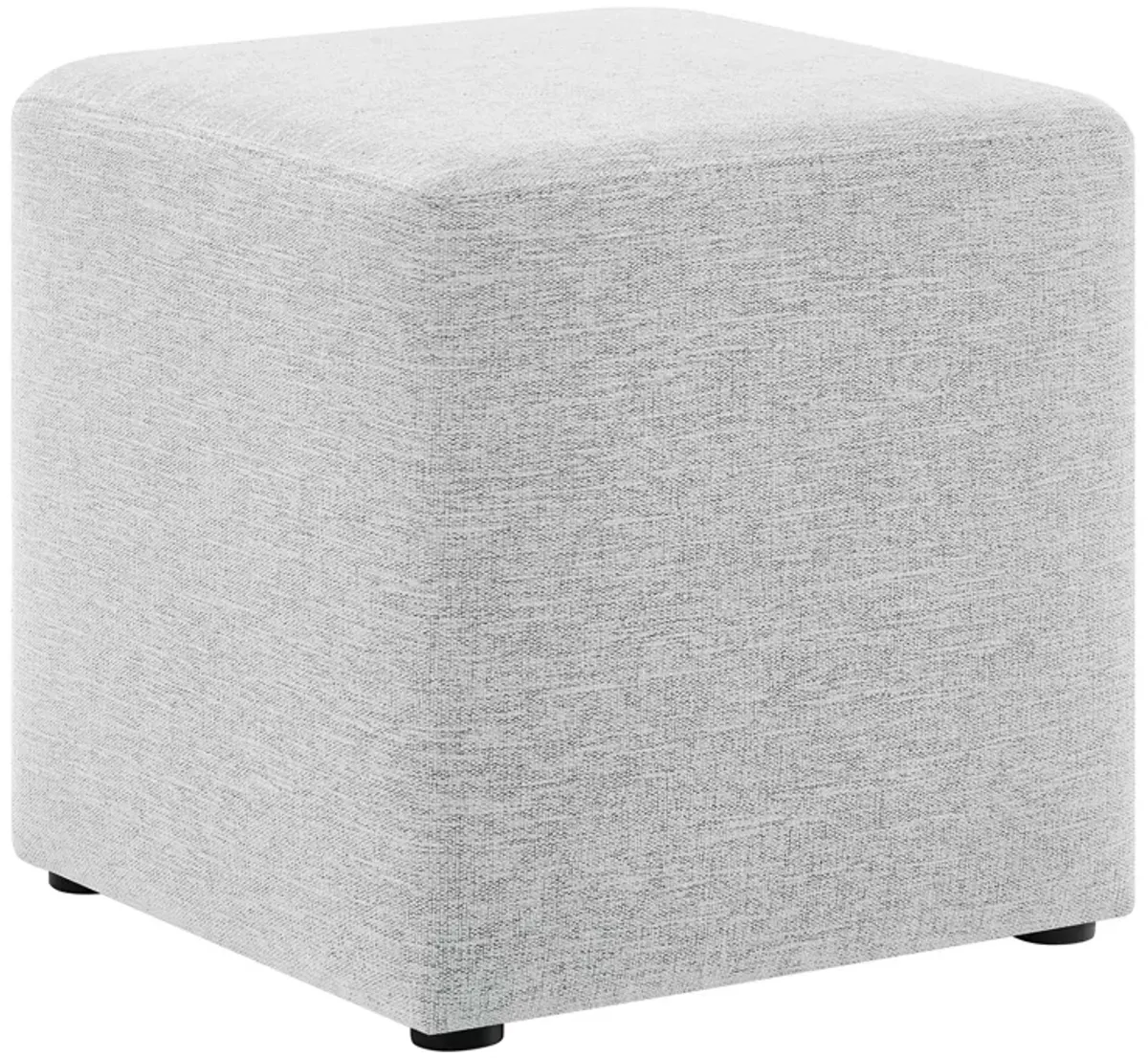 Callum 17" Square Woven Heathered Fabric Upholstered Ottoman by Modway Heathered Weave Light Gray