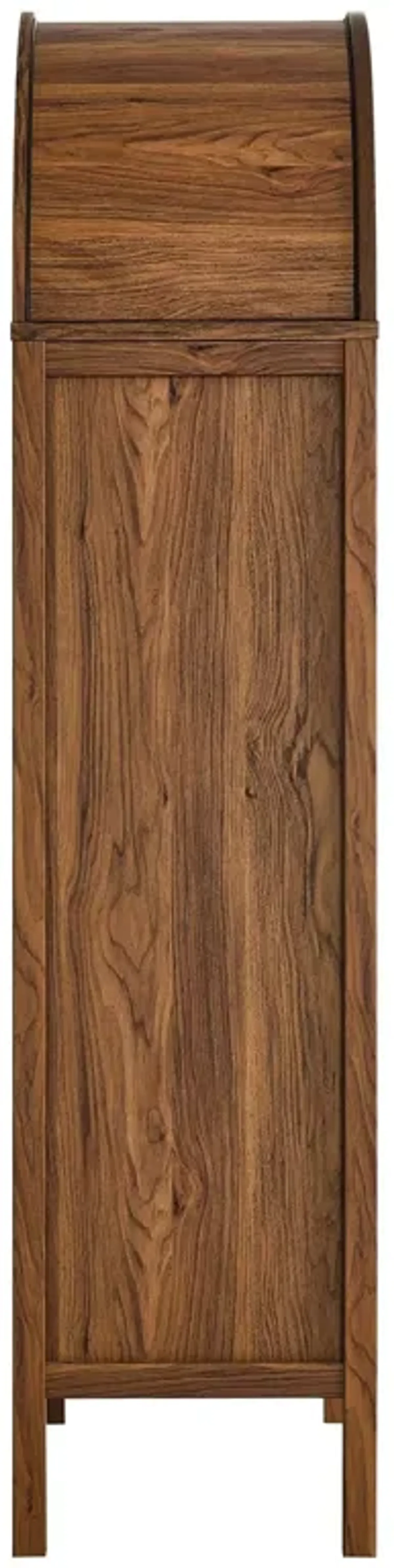 Tessa Tall Arched Storage Display Cabinet by Modway Walnut