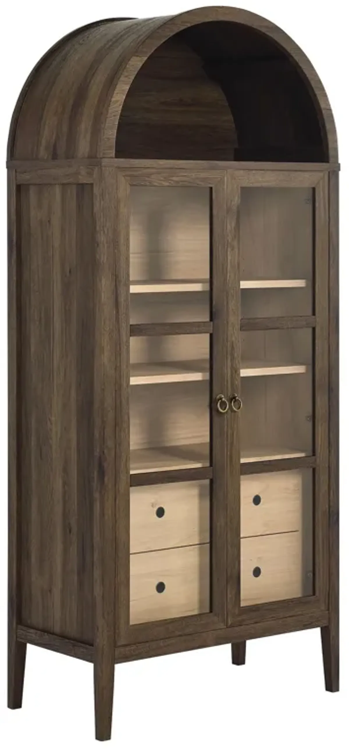 Nolan Tall Arched Storage Display Cabinet by Modway Walnut Hickory