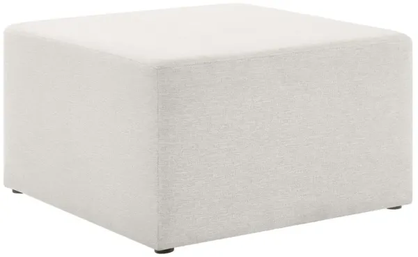 Callum Large 28" Square Woven Heathered Fabric Upholstered Ottoman by Modway Heathered Weave Ivory