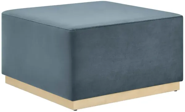 Tilden Large 28" Square Performance Velvet Upholstered Ottoman by Modway Cadet Blue Natural