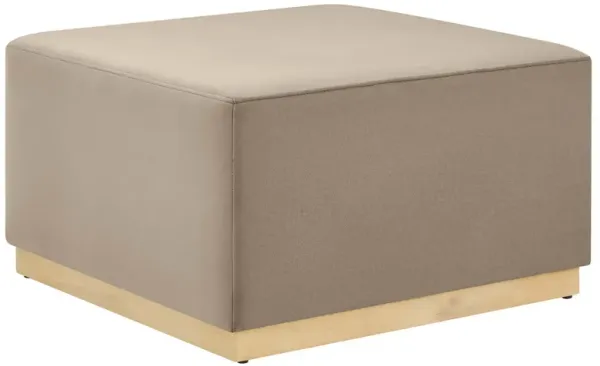 Tilden Large 28" Square Performance Velvet Upholstered Ottoman by Modway Taupe Natural