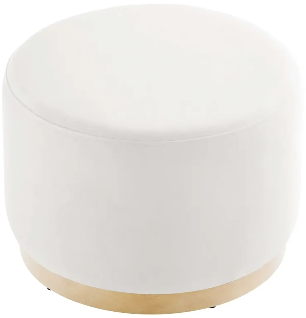 Tilden Large 23" Round Performance Velvet Upholstered Ottoman by Modway Alabaster Natural