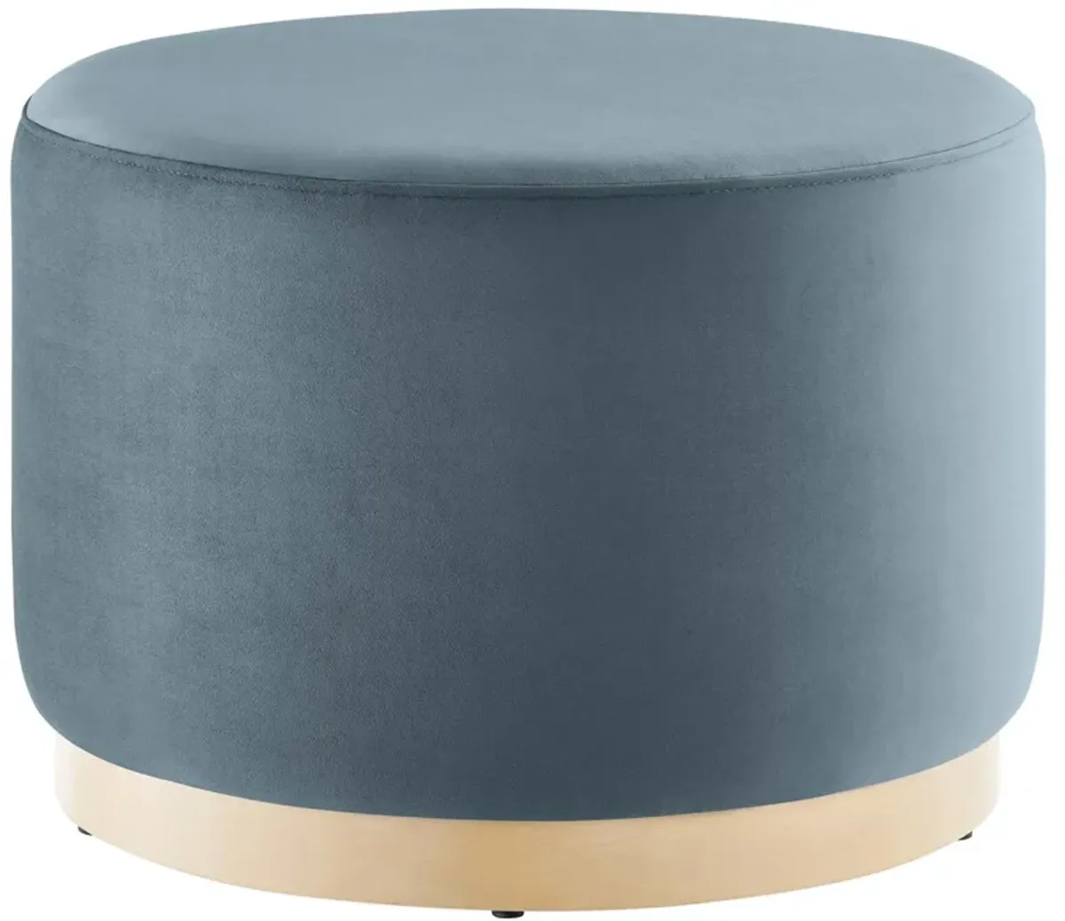 Tilden Large 23" Round Performance Velvet Upholstered Ottoman by Modway Cadet Blue Natural