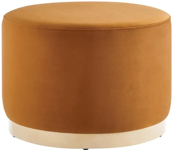 Tilden Large 23" Round Performance Velvet Upholstered Ottoman by Modway Rust Natural