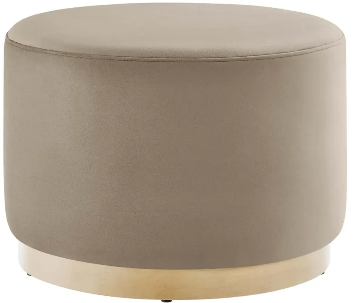 Tilden Large 23" Round Performance Velvet Upholstered Ottoman by Modway Taupe Natural