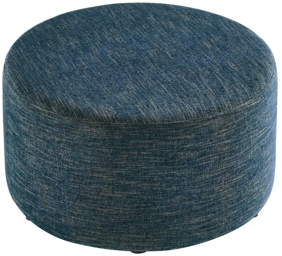 Callum Large 29" Round Woven Heathered Fabric Upholstered Ottoman by Modway Heathered Weave Azure