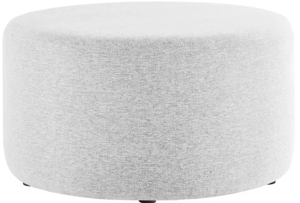 Callum Large 29" Round Woven Heathered Fabric Upholstered Ottoman by Modway Heathered Weave Light Gray