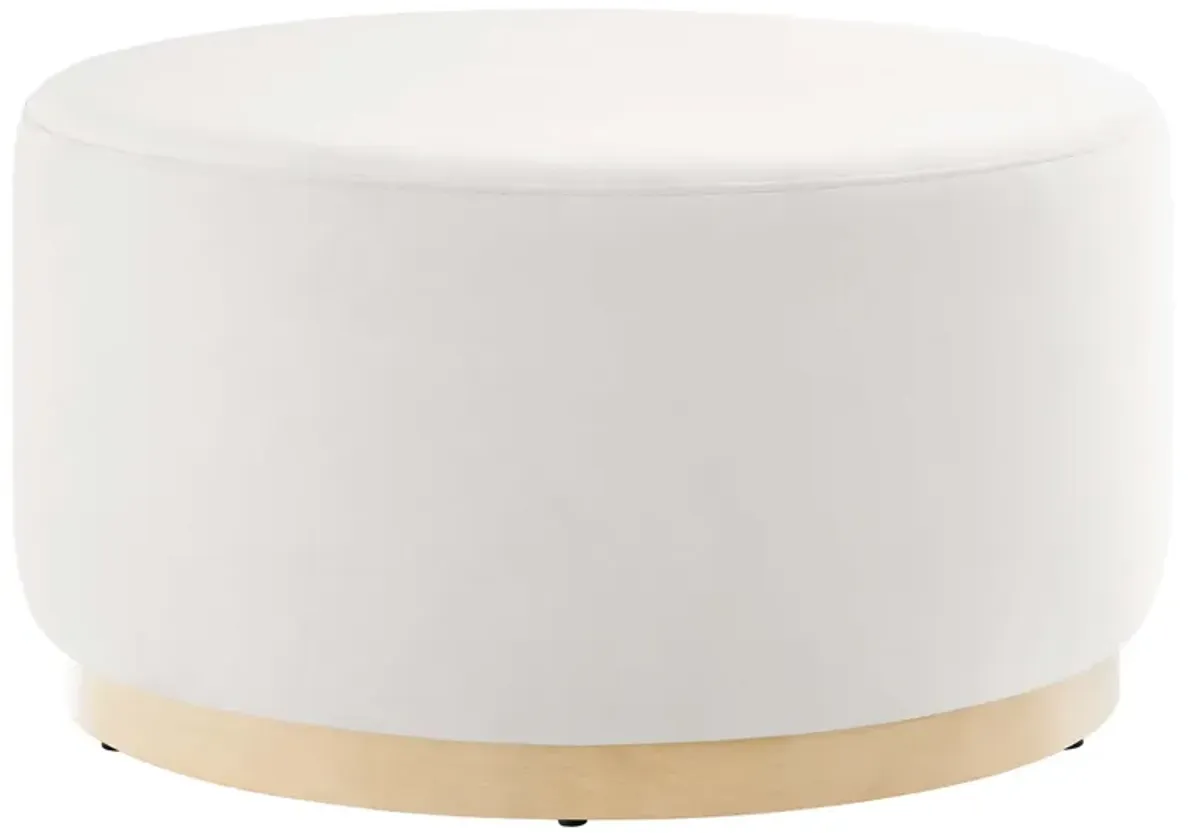 Tilden Large 29" Round Performance Velvet Upholstered Ottoman by Modway Cadet Blue Natural