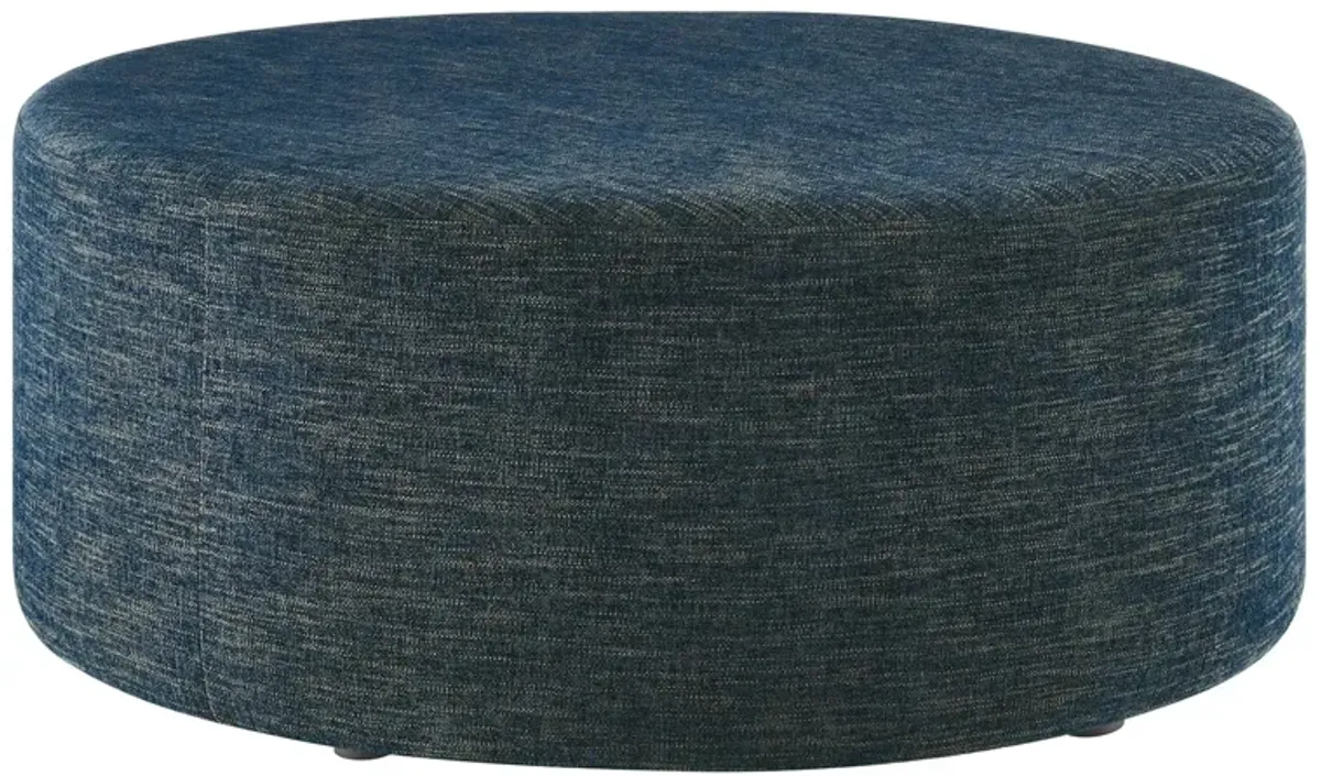 Callum Large 38" Round Woven Heathered Fabric Upholstered Ottoman by Modway Heathered Weave Light Gray