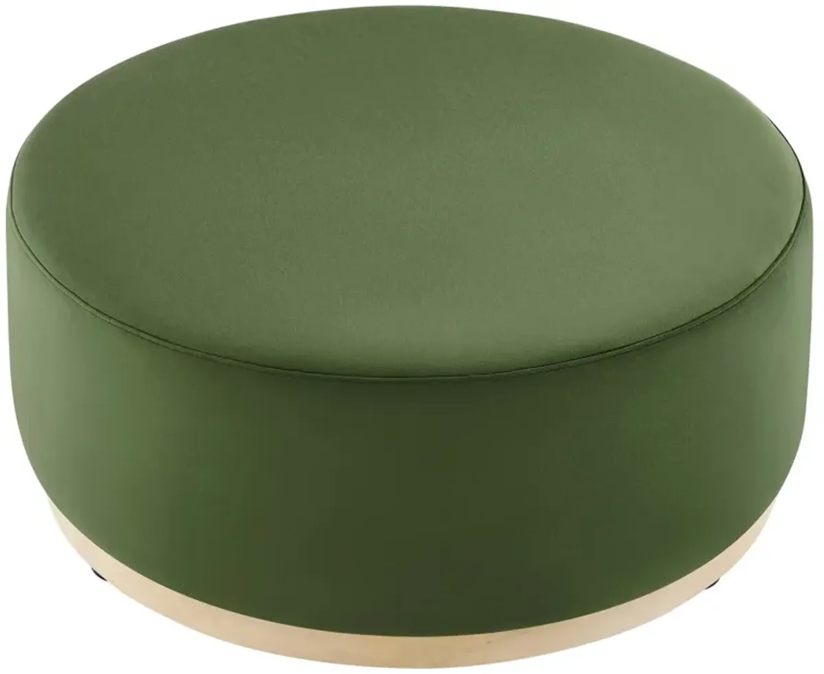 Tilden Large 38" Round Performance Velvet Upholstered Ottoman by Modway