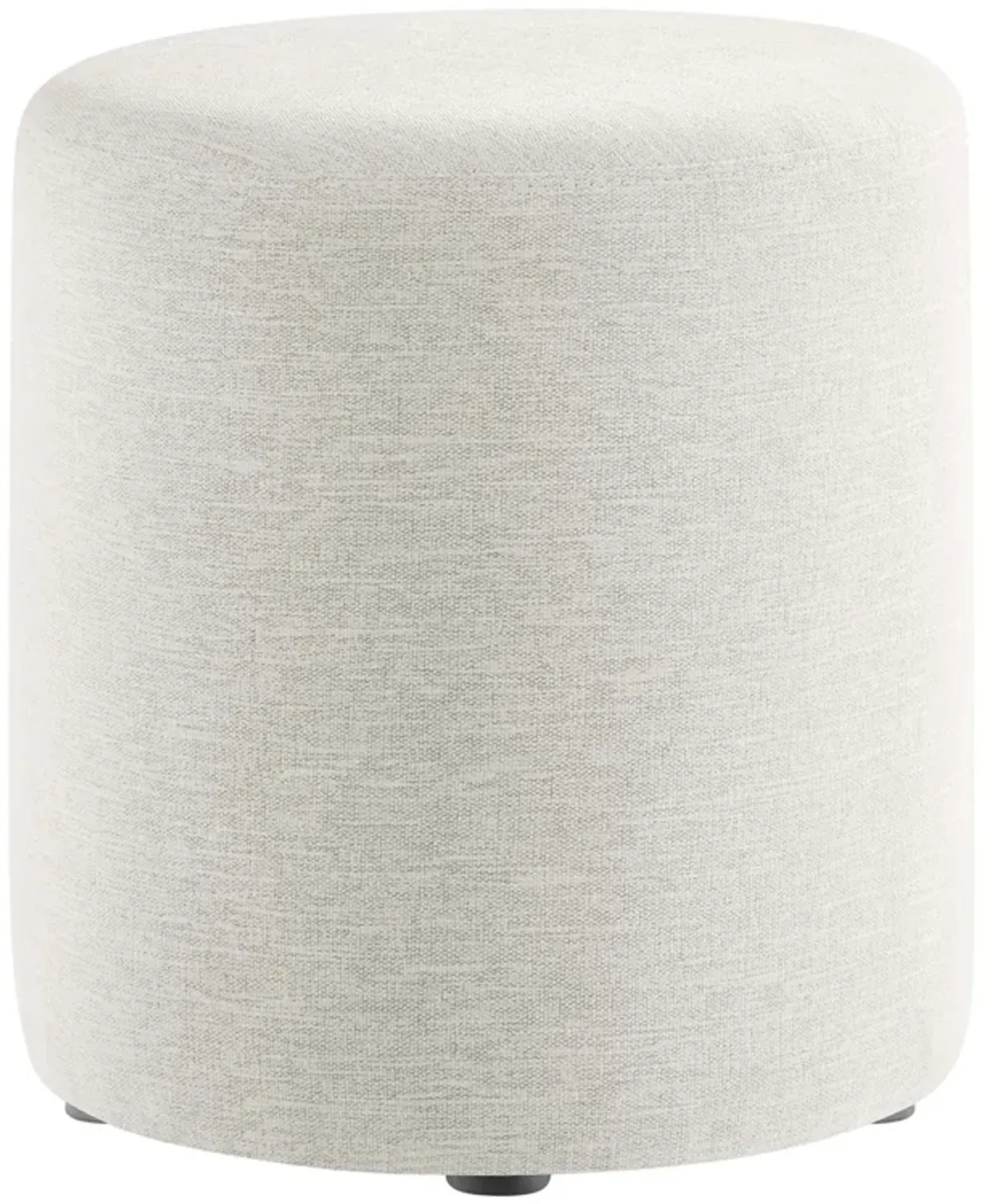 Callum 16" Round Woven Heathered Fabric Upholstered Ottoman by Modway Heathered Weave Ivory