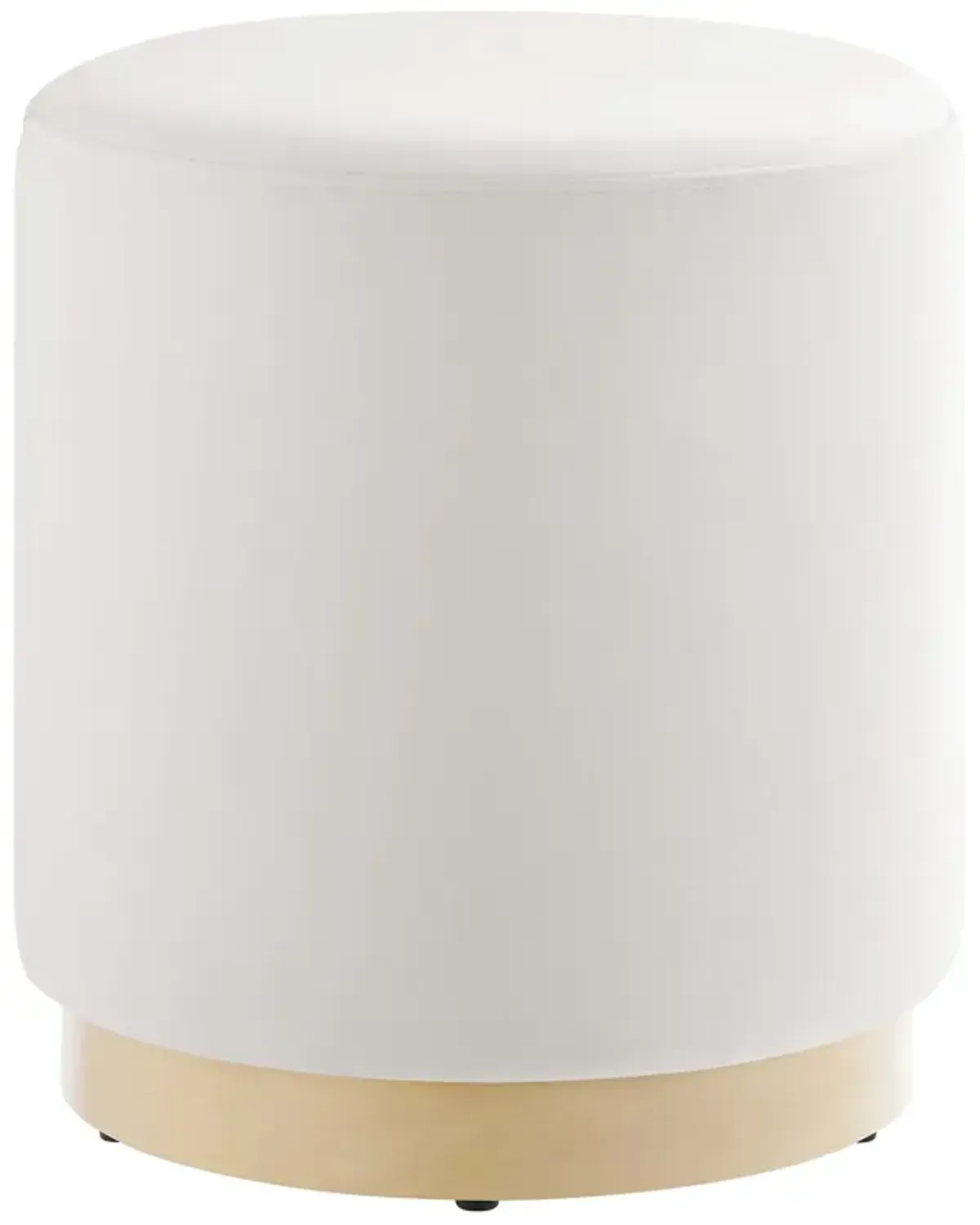 Tilden 16" Round Performance Velvet Upholstered Ottoman by Modway Alabaster Natural
