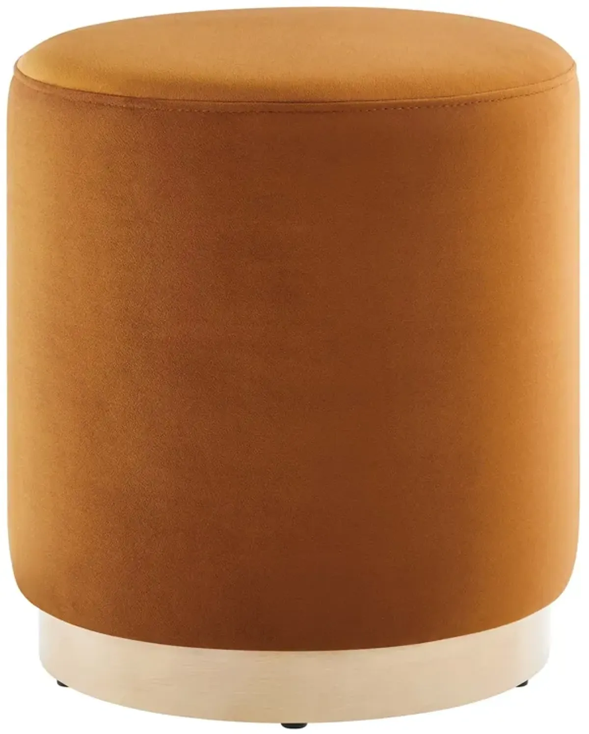 Tilden 16" Round Performance Velvet Upholstered Ottoman by Modway Rust Natural