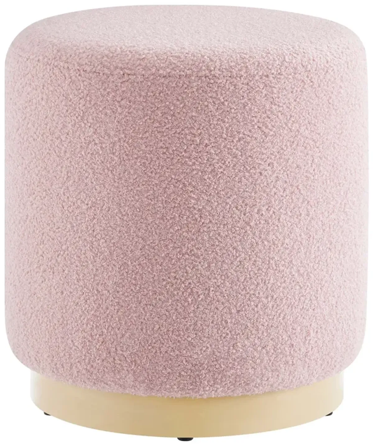 Tilden 16" Round Sherpa Upholstered Ottoman by Modway Ivory Natural
