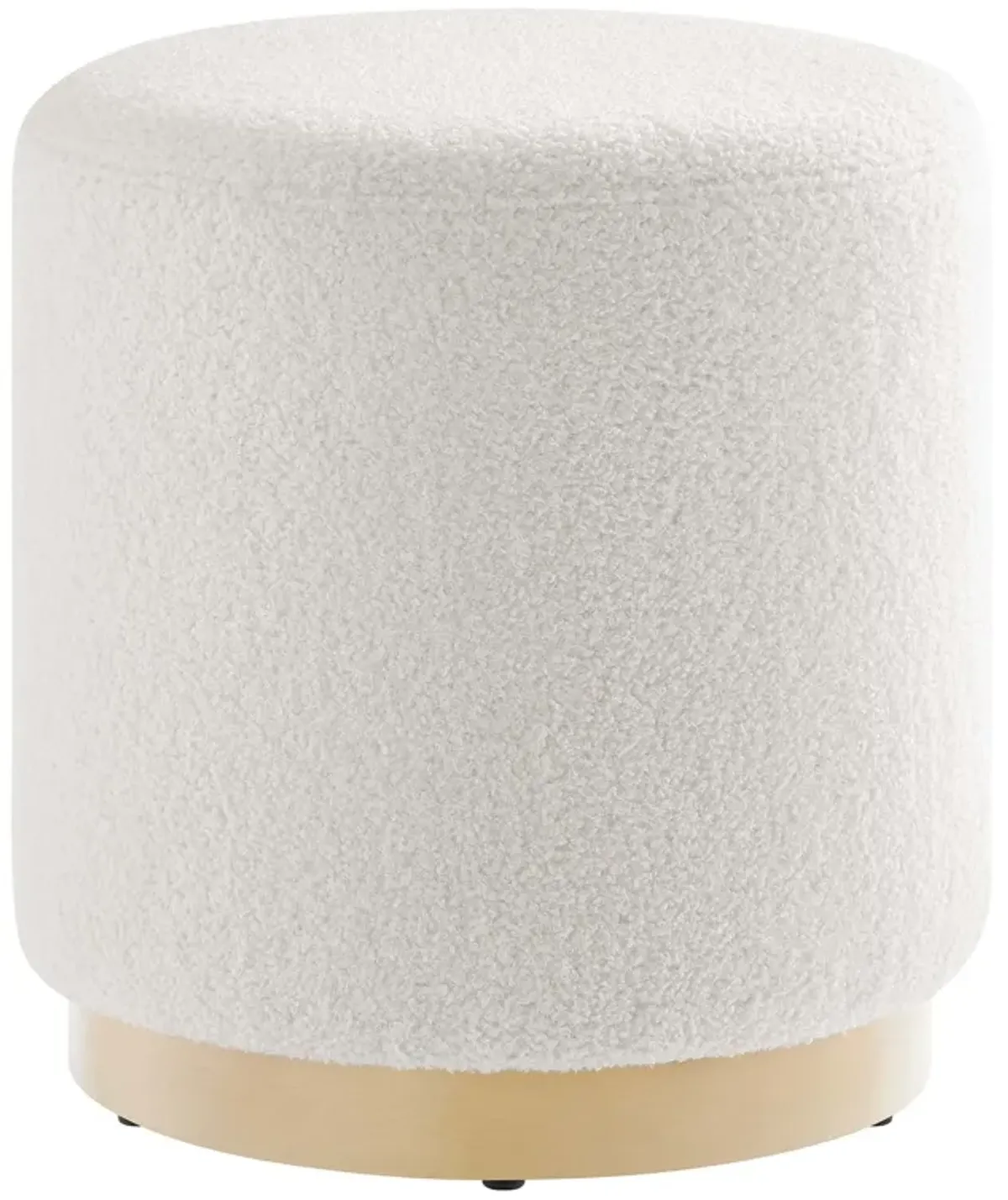 Tilden 16" Round Sherpa Upholstered Ottoman by Modway Ivory Natural