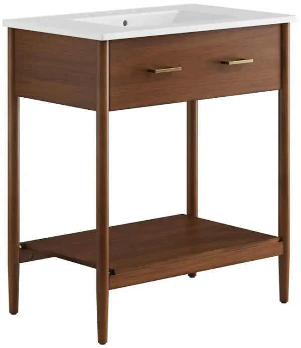 Zaire Bathroom Vanity Basin Included by Modway 30" / Walnut White