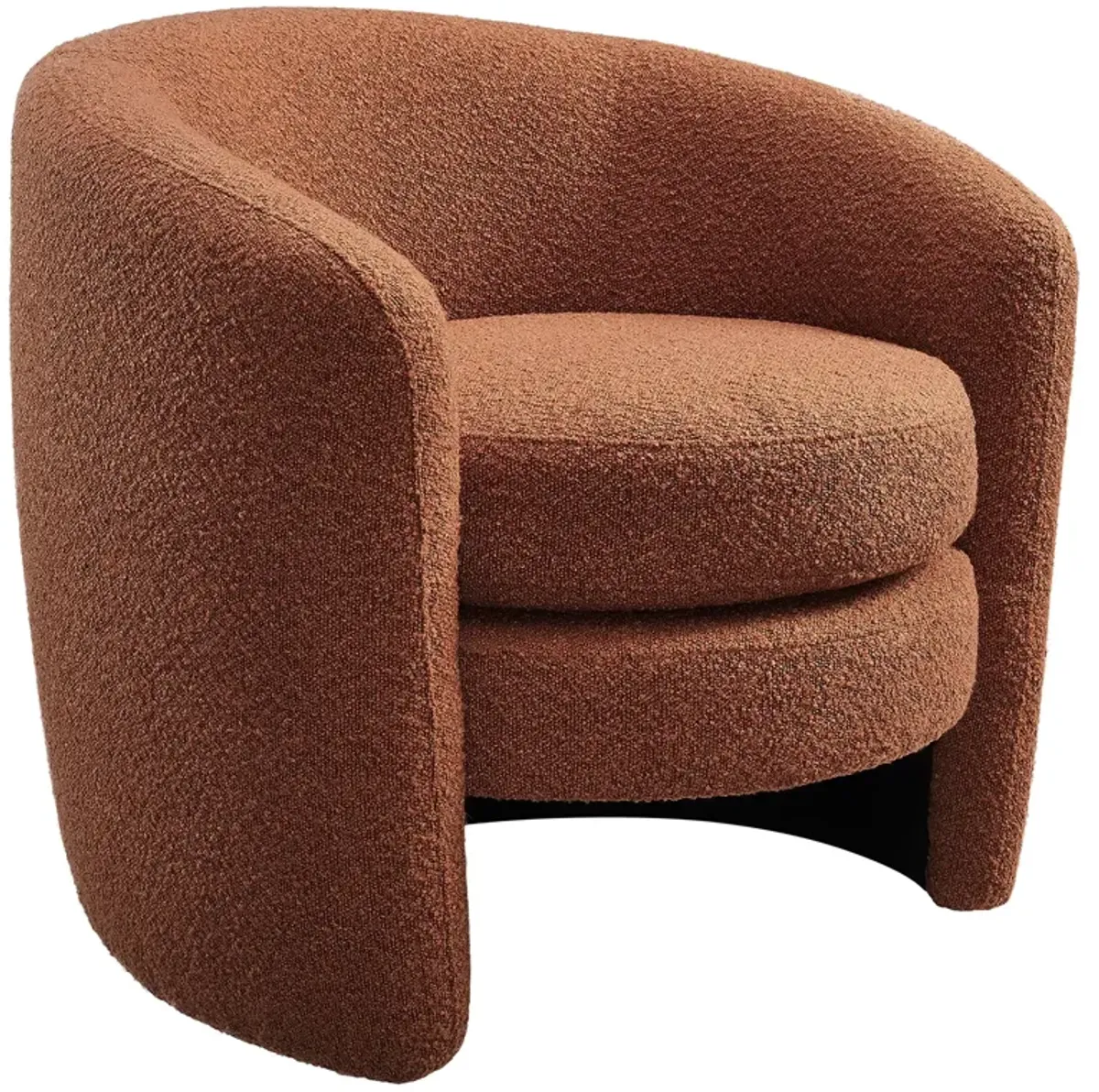 Affinity Upholstered Boucle Fabric Curved Back Armchair by Modway Rust