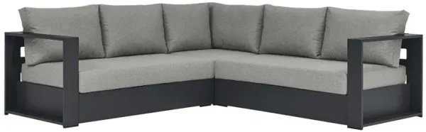 Tahoe 3-Piece Outdoor Patio Powder-Coated Aluminum Sectional Sofa Set by Modway Gray Gray