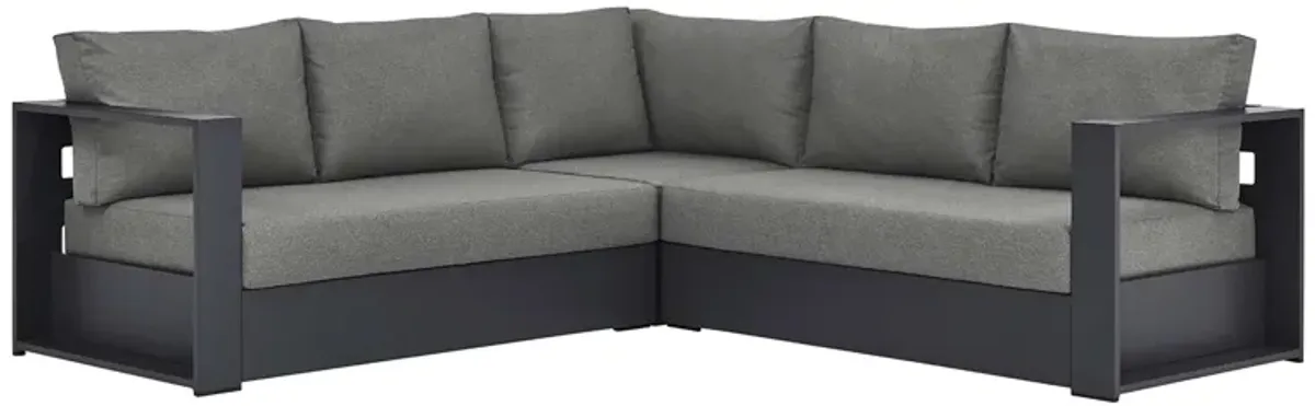 Tahoe 3-Piece Outdoor Patio Powder-Coated Aluminum Sectional Sofa Set by Modway Gray White