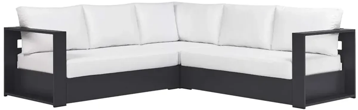 Tahoe 3-Piece Outdoor Patio Powder-Coated Aluminum Sectional Sofa Set by Modway Gray White