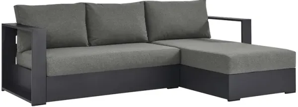 Tahoe 2-Piece Outdoor Patio Powder-Coated Aluminum Right-Facing Chaise Sectional Sofa Set by Modway Gray Charcoal