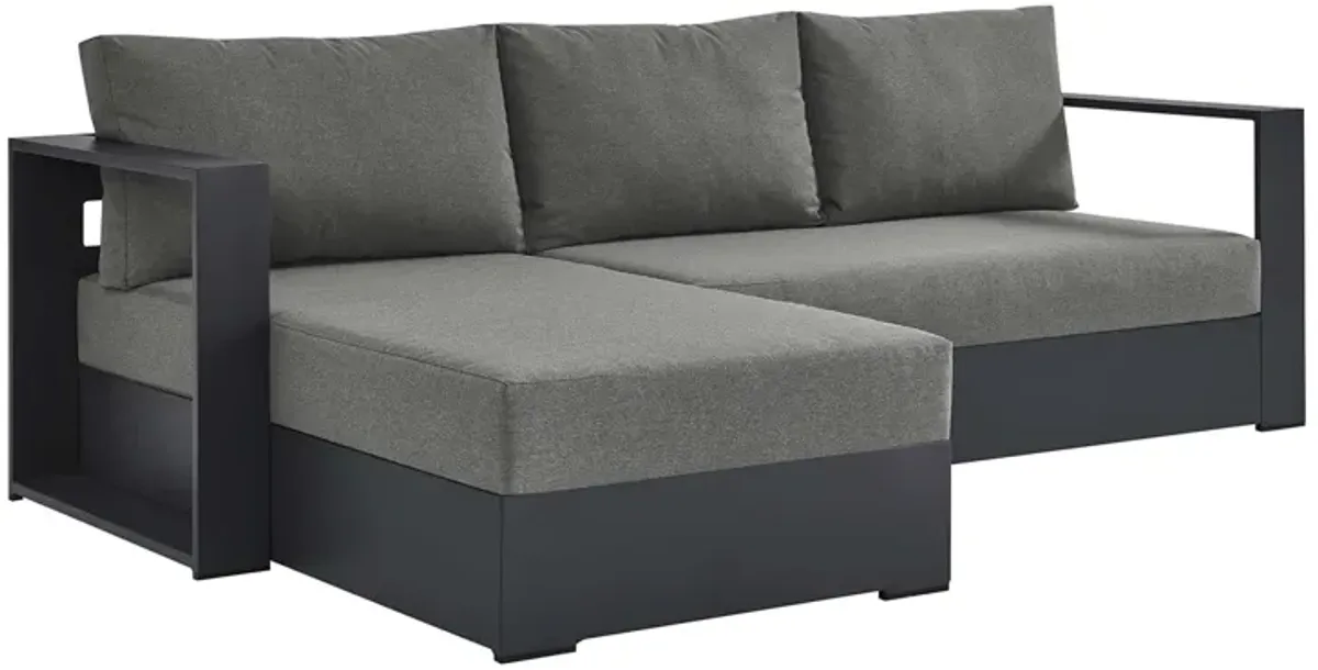 Tahoe 2-Piece Outdoor Patio Powder-Coated Aluminum Left-Facing Chaise Sectional Sofa Set by Modway Gray White