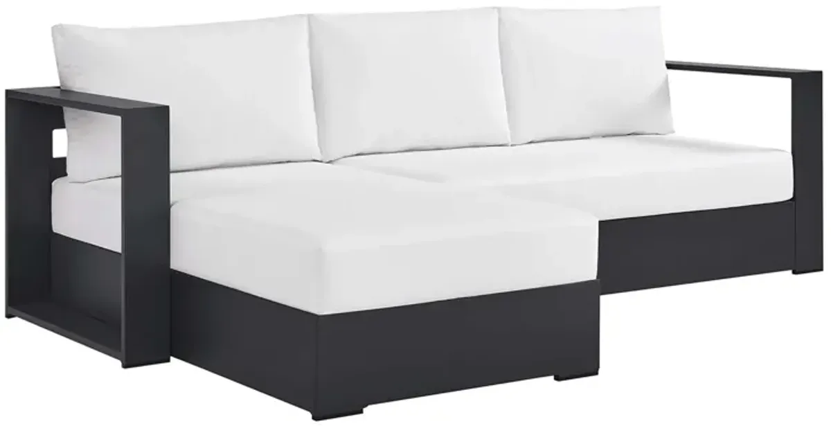 Tahoe 2-Piece Outdoor Patio Powder-Coated Aluminum Left-Facing Chaise Sectional Sofa Set by Modway Gray White