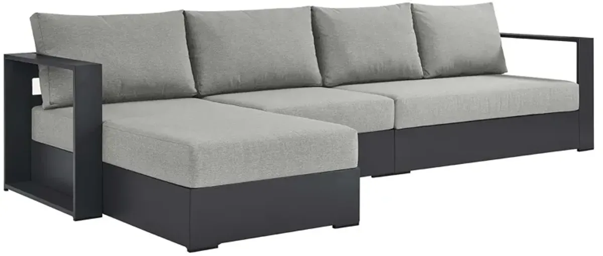 Tahoe 3-Piece Outdoor Patio Powder-Coated Aluminum Left-Facing Chaise Sectional Sofa Set by Modway Gray Gray