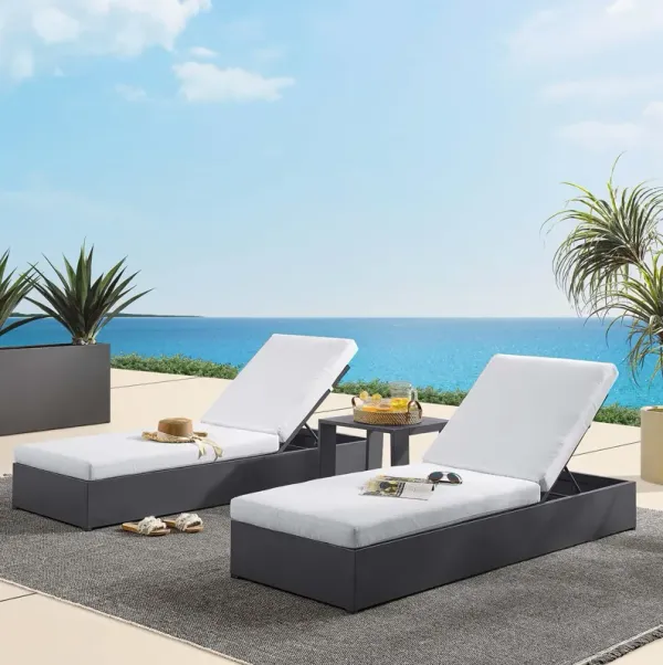 Tahoe 3-Piece Outdoor Patio Powder-Coated Aluminum Chaise Lounge Set by Modway