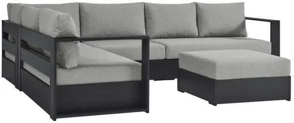 Tahoe 5-Piece Outdoor Patio Powder-Coated Aluminum Sectional Sofa Set by Modway Gray Gray