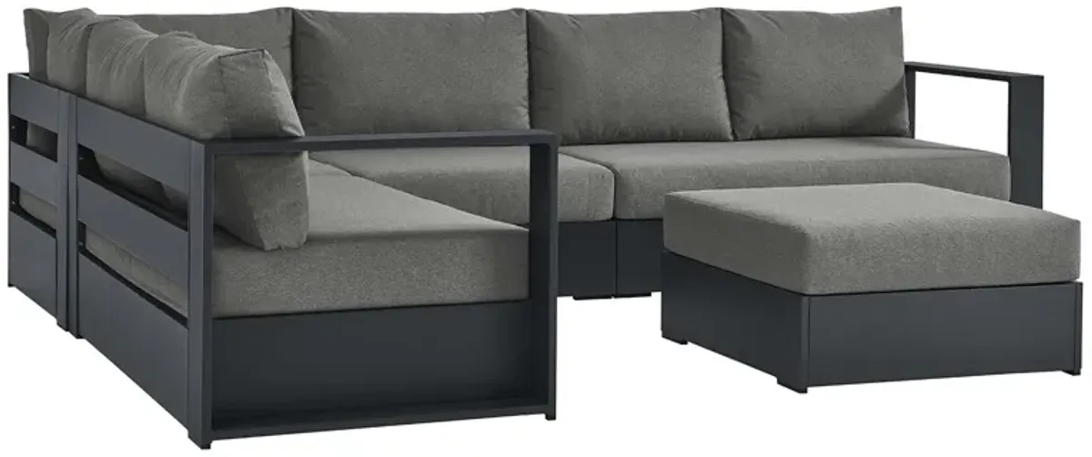 Tahoe 5-Piece Outdoor Patio Powder-Coated Aluminum Sectional Sofa Set by Modway Gray White