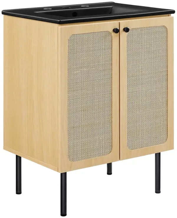 Chaucer Bathroom Vanity with Black Basin Included by Modway 24" / Oak Black