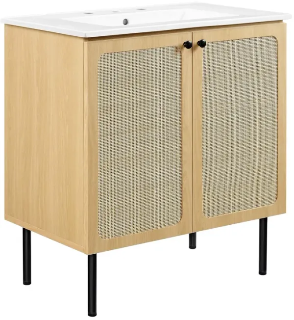 Chaucer Bathroom Vanity with White Basin Included by Modway 30" / Oak White