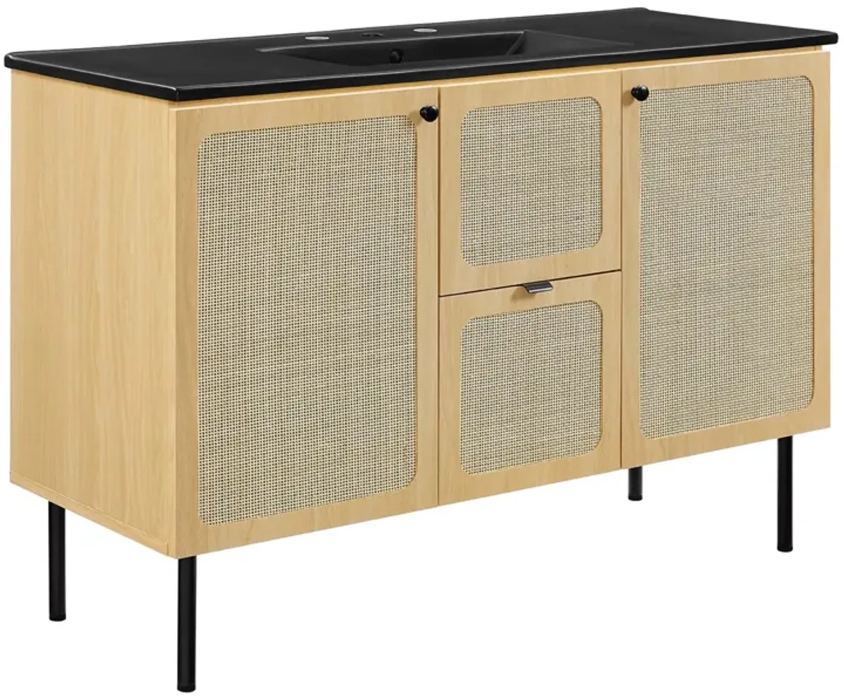 Chaucer Bathroom Vanity with Black Basin Included by Modway 48" Single / Oak Black