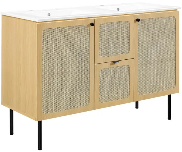 Chaucer 48" Bathroom Vanity with White Basin Included by Modway 48" Double / Oak White