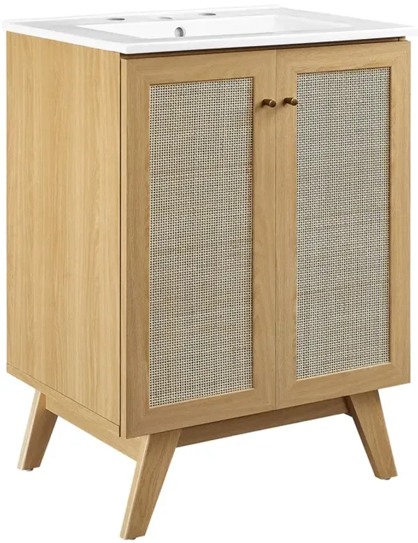 Soma Bathroom Vanity with White Basin Included by Modway 24" / Oak White