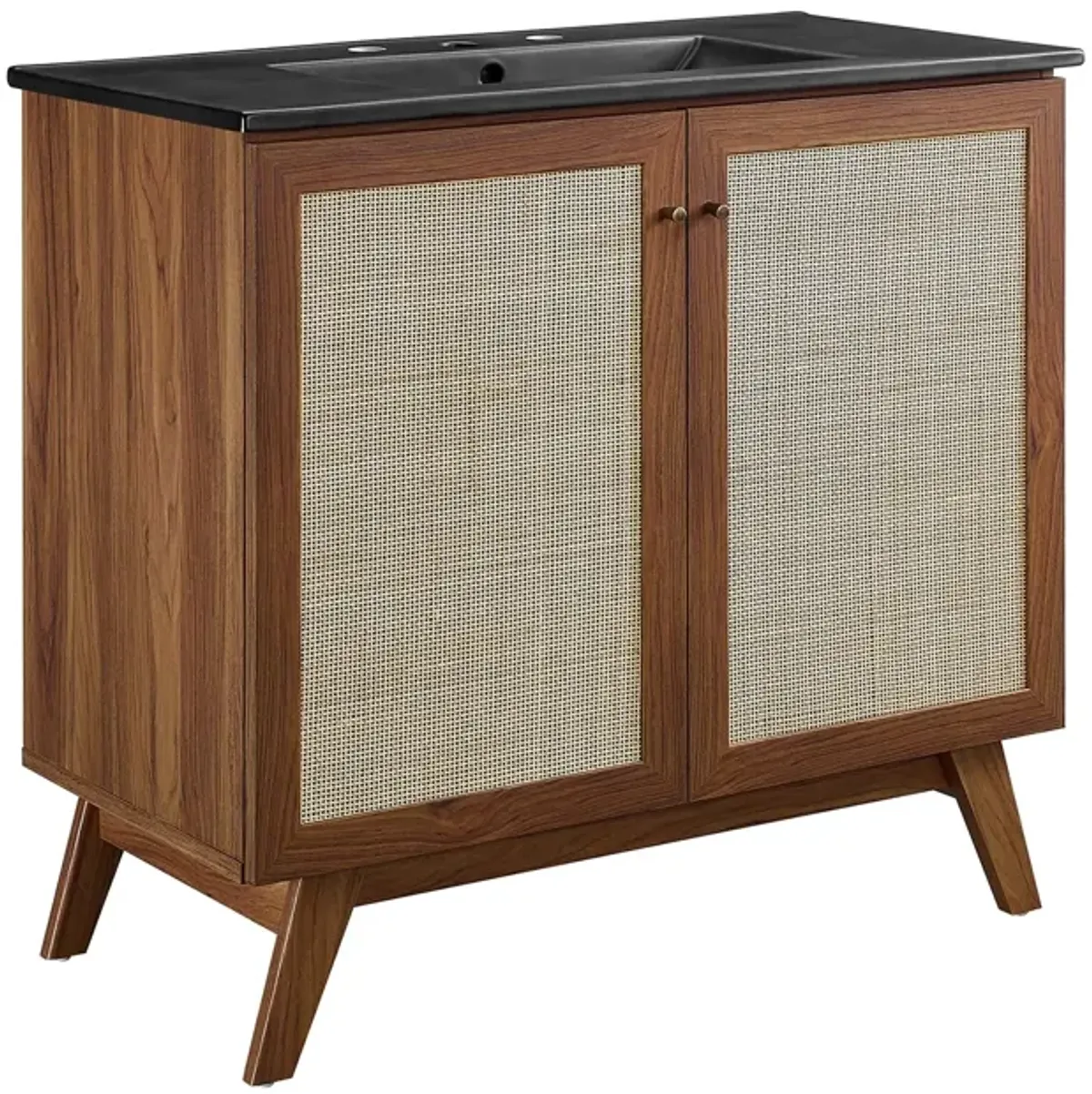 Soma Bathroom Vanity with Black Basin Included by Modway 36" / Walnut Black