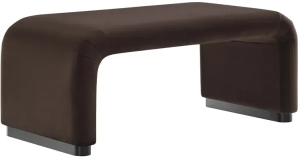 Koda Performance Velvet Waterfall Ottoman by Modway Black Chocolate Brown