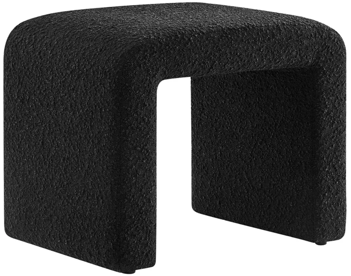 Simba Boucle Fabric Waterfall Stool by Modway Black