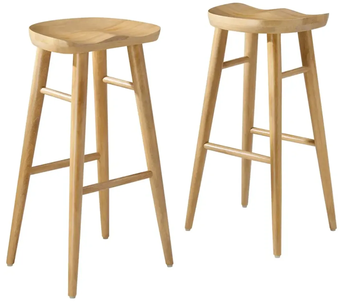 Saville Backless Wood Bar Stools - Set of 2 by Modway Oak