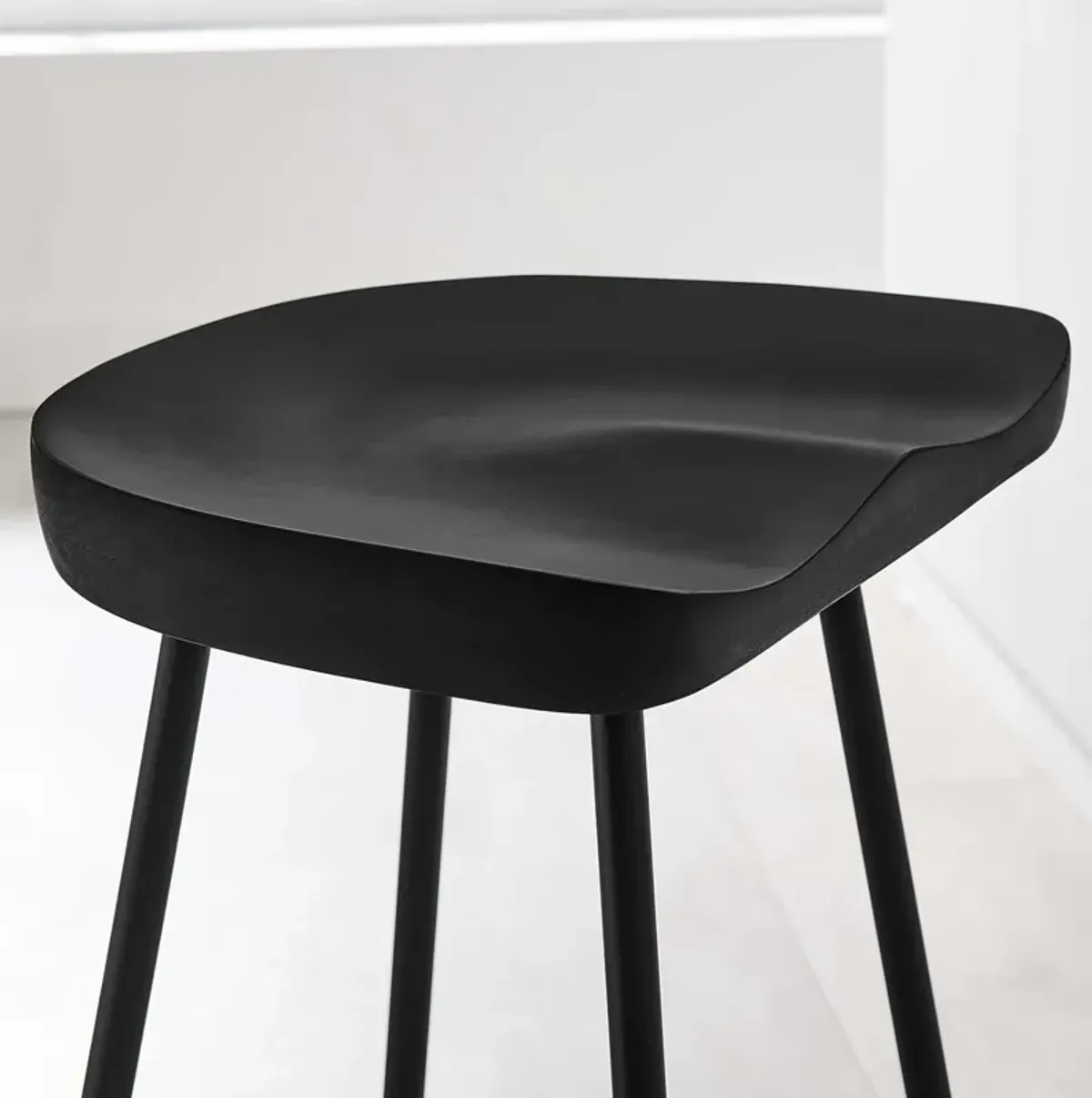 Concord Backless Wood Counter Stools - Set of 2 by Modway Black