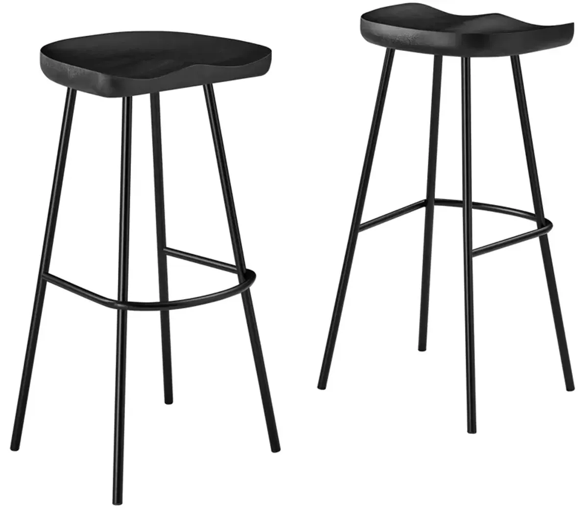 Concord Backless Wood Bar Stools - Set of 2 by Modway Walnut