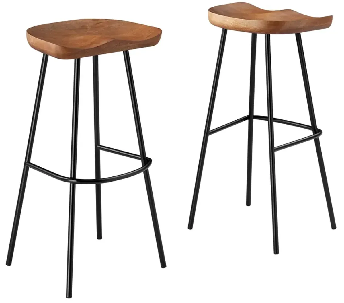 Concord Backless Wood Bar Stools - Set of 2 by Modway Walnut