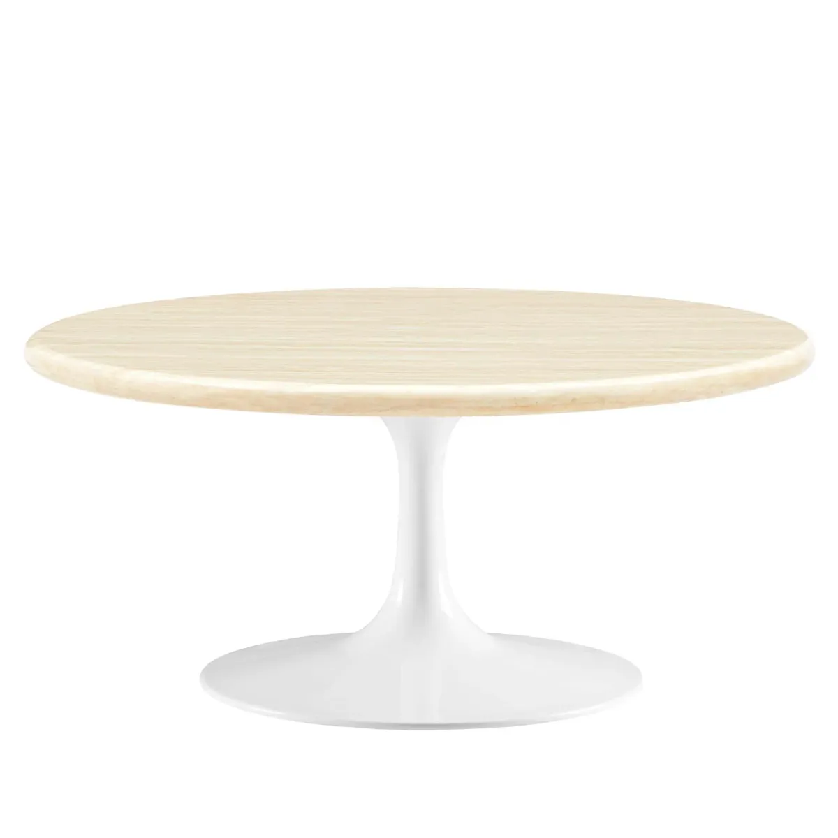 Lippa Round Artificial Travertine Coffee Table by Modway 36" / Gold Travertine
