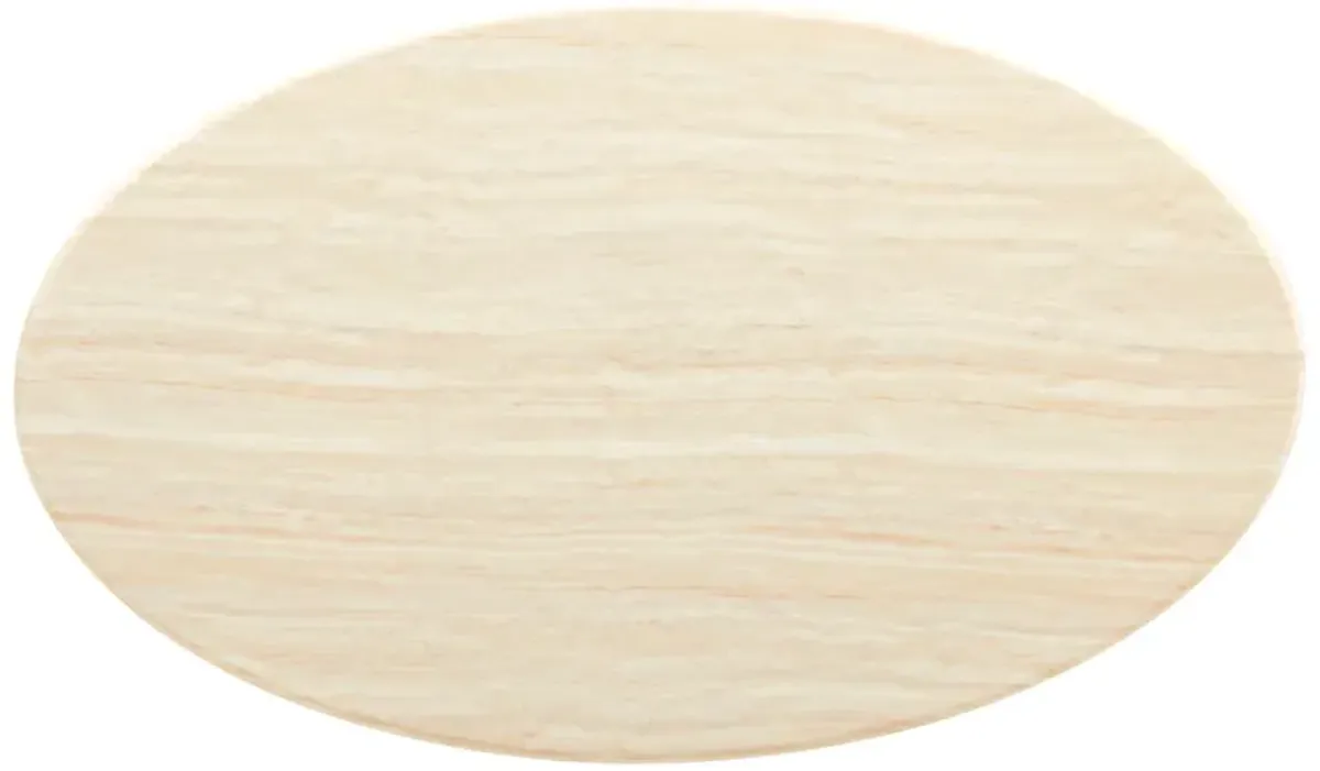 Lippa Oval Artificial Travertine Dining Table by Modway 60" / White Traventine