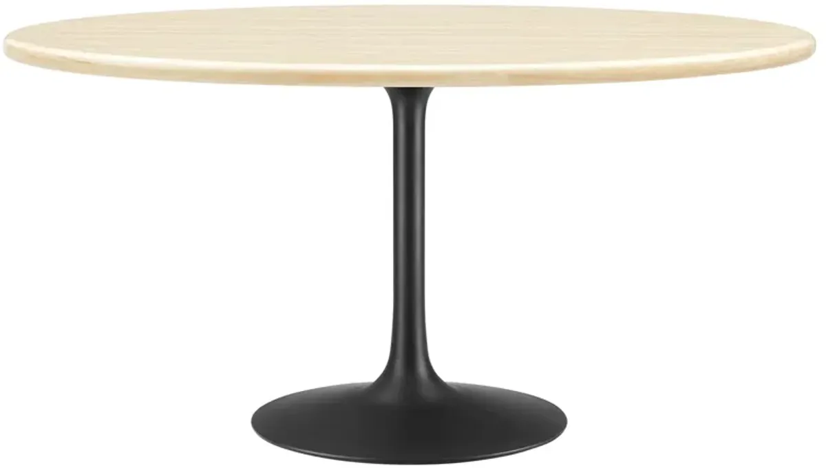 Lippa Oval Artificial Travertine Dining Table by Modway 60" / Black Travertine