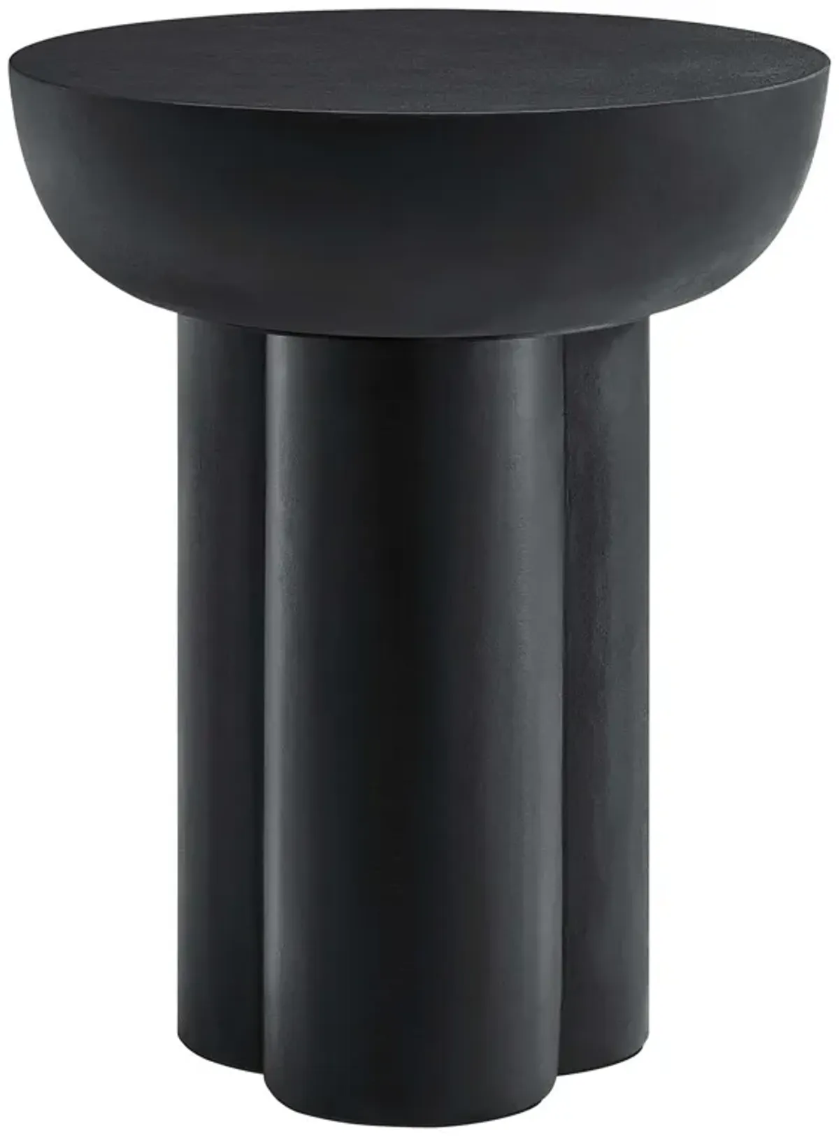 Caspian Round Concrete Side Table by Modway Black