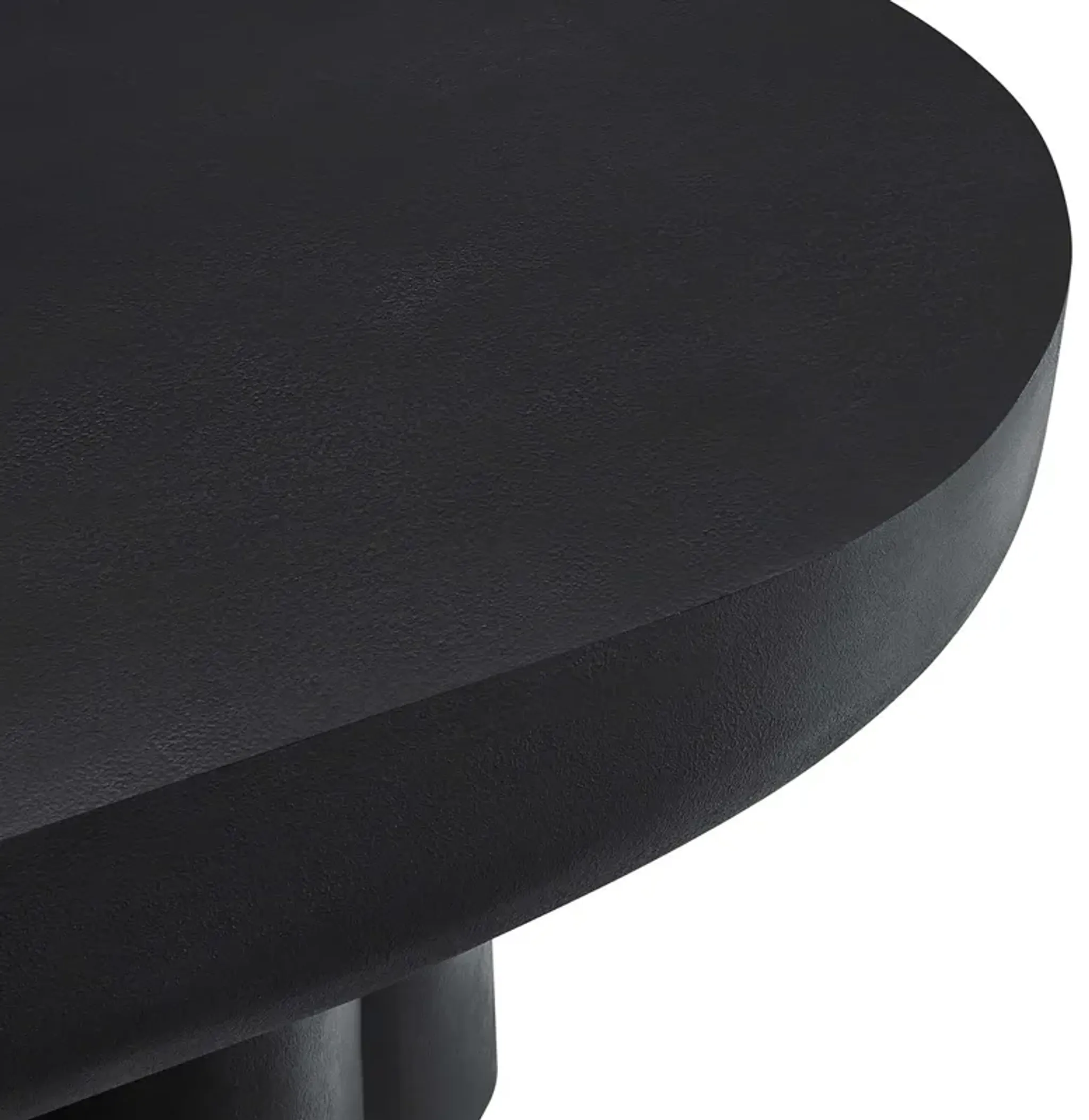 Caspian Oval Concrete Coffee Table By Modway Black Lexmod | Furniture.com